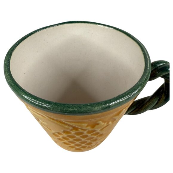 2 Fioriware Jardinware Grape Garland Embossed Leaf Mugs Butterscotch Twist Handl - Picture 11 of 12